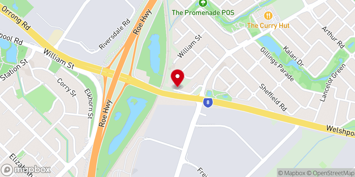 Map showing location of Wattle Grove Baptist Church