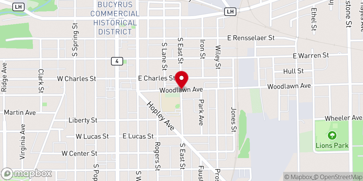 Map showing location of First United Brethren Church