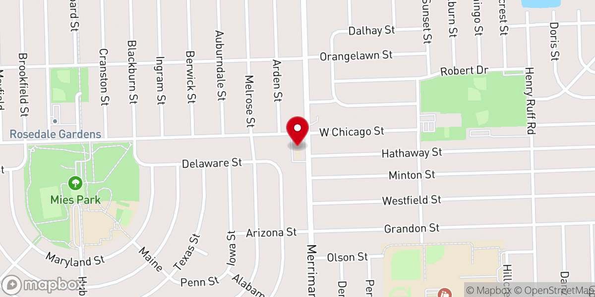 Map showing location of Peace Evangelical Lutheran Church