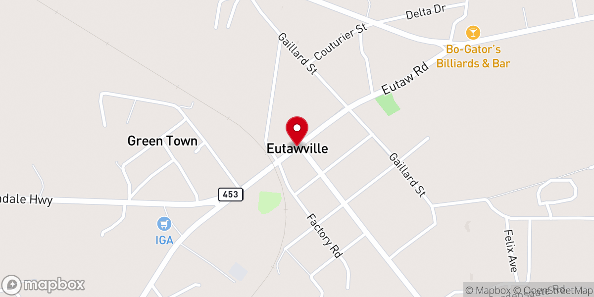 Map showing location of Eutawville