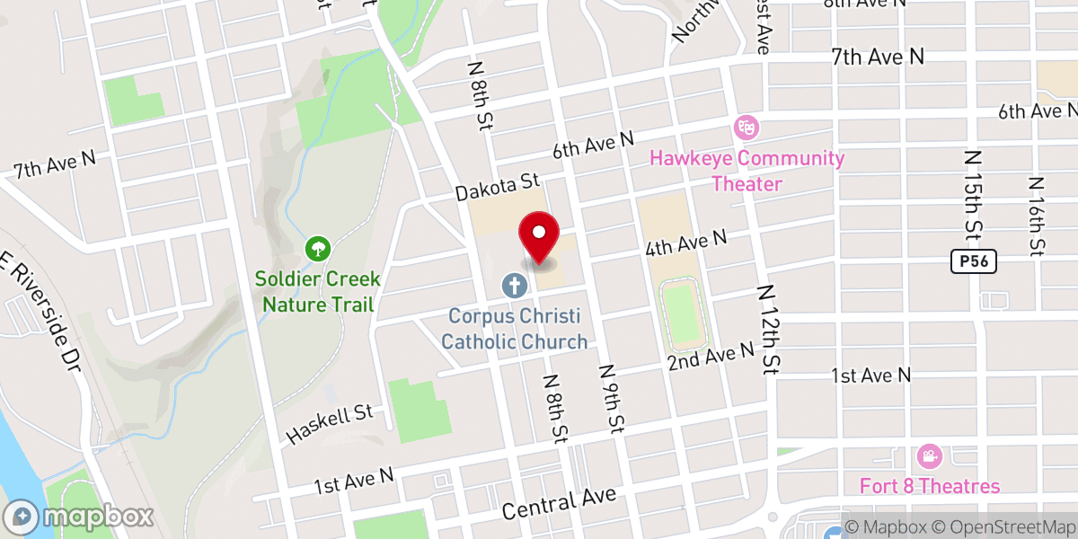 Map showing location of Holy Trinity Parish Food Pantry
