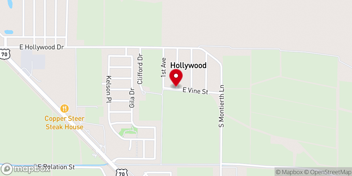 Map showing location of Pilgrim Star Baptist Church