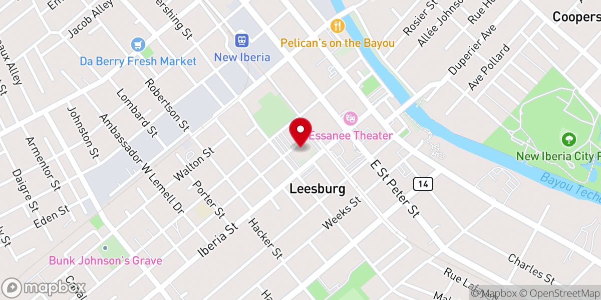 Map showing location of Iberia Parish Council Office