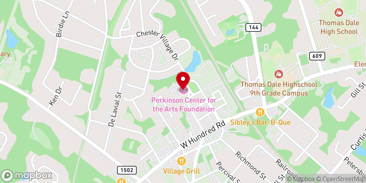 Map showing location of Chesterfield Center for the Arts Foundation