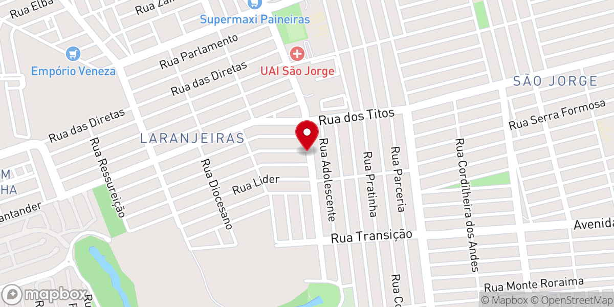 Map showing location of Igreja Assembleia De Deus Ministério de Madureira em Uberlândia - Campo De Formosa-GO