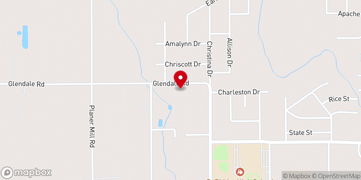 Map showing location of Pentecostal Worship Center