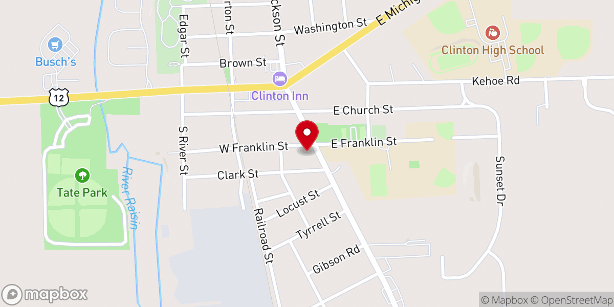 Map showing location of Clinton United Church of Christ