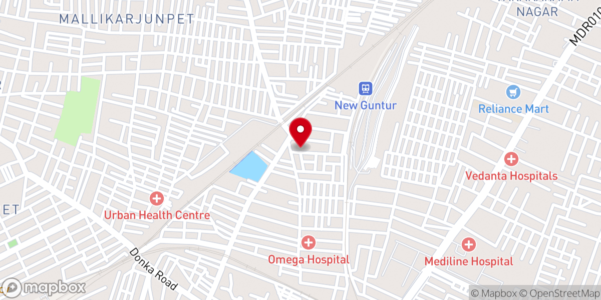 Map showing location of HOPE CHURCH GUNTUR