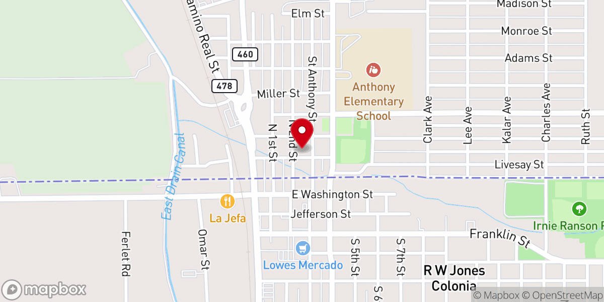 Map showing location of Saint Anthony Parish Office