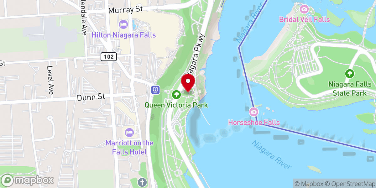 Map showing location of Niagara Falls Canada Tours