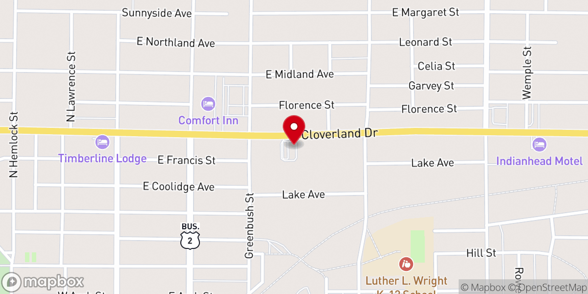 Map showing location of McDonald's