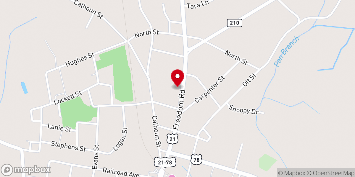 Map showing location of Branchville church of God