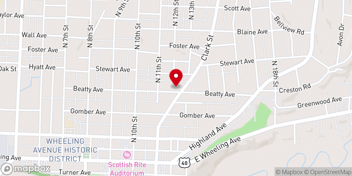 Map showing location of First Christian Church