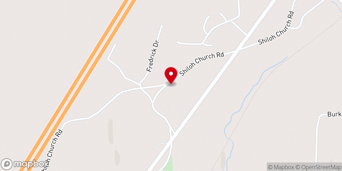 Map showing location of Shiloh Church