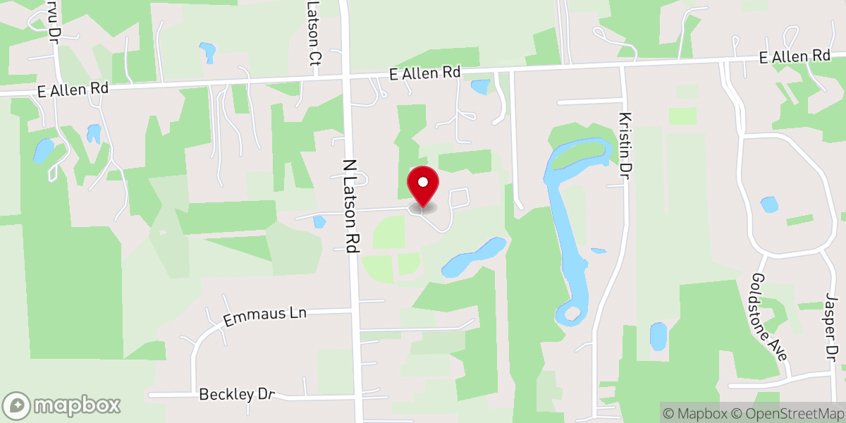 Map showing location of Hidden Springs Church