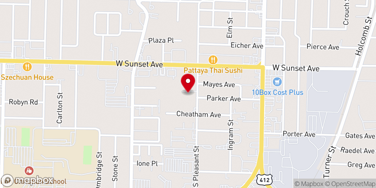 Map showing location of Pleasant Street Church of Christ
