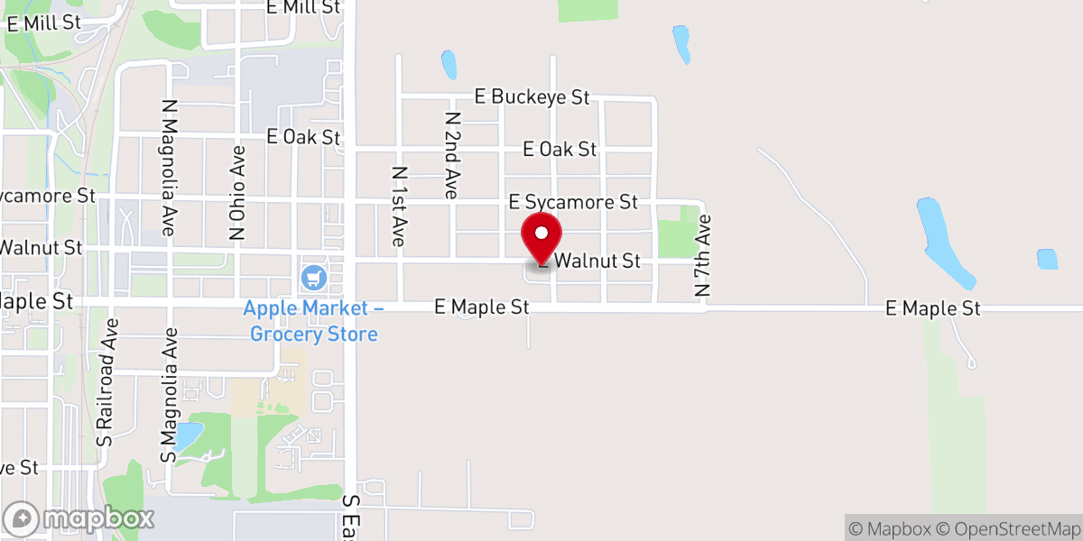 Map showing location of Calvary Baptist Church Parsonage