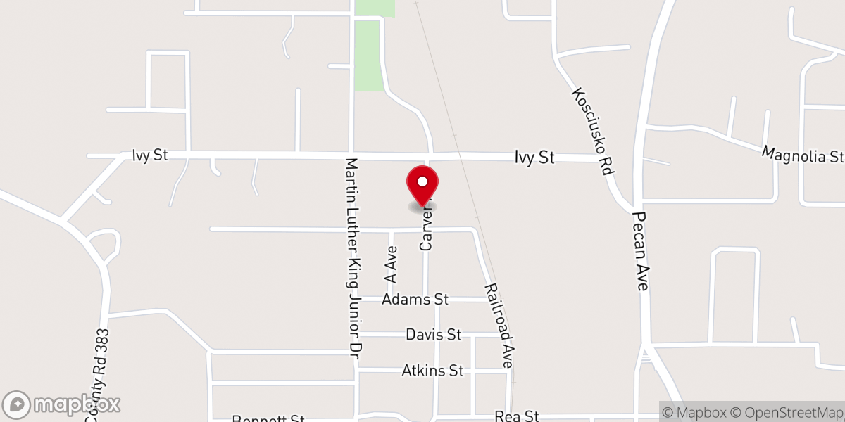 Map showing location of Tabernacle of praise Church of God in Christ