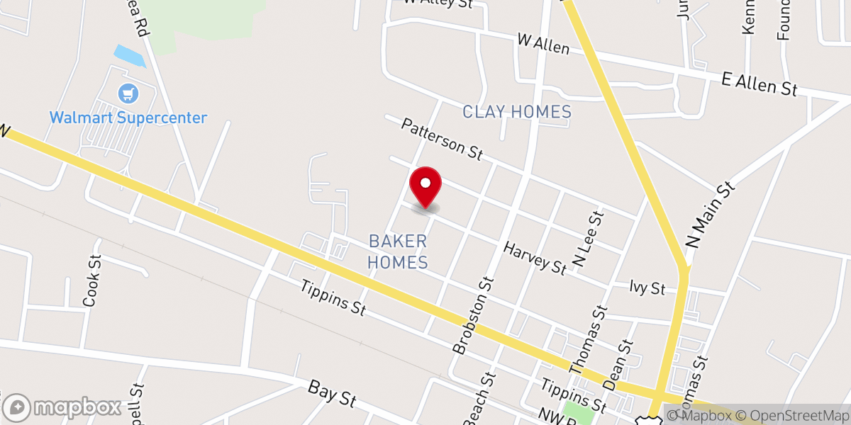 Map showing location of Appling County Food Bank - Food Pantry