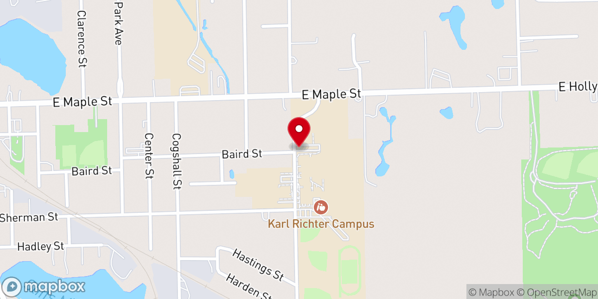 Map showing location of New Heights Baptist Church