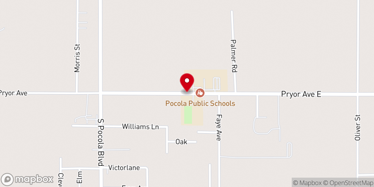 Map showing location of Church At Pocola