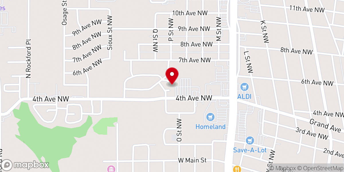 Map showing location of Bible Baptist Church