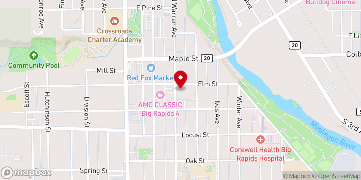 Map showing location of First United Methodist Church