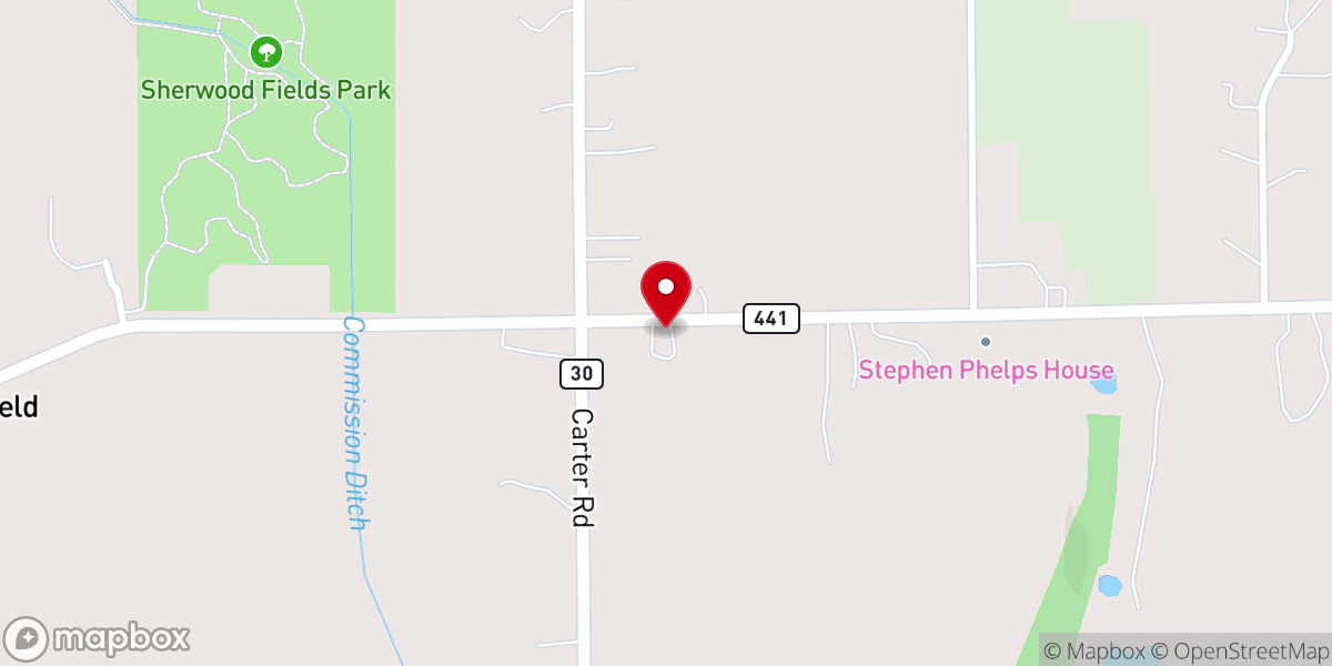 Map showing location of East Penfield Church