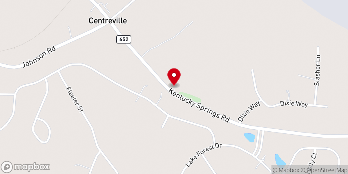 Map showing location of Laurel Hill Baptist Church