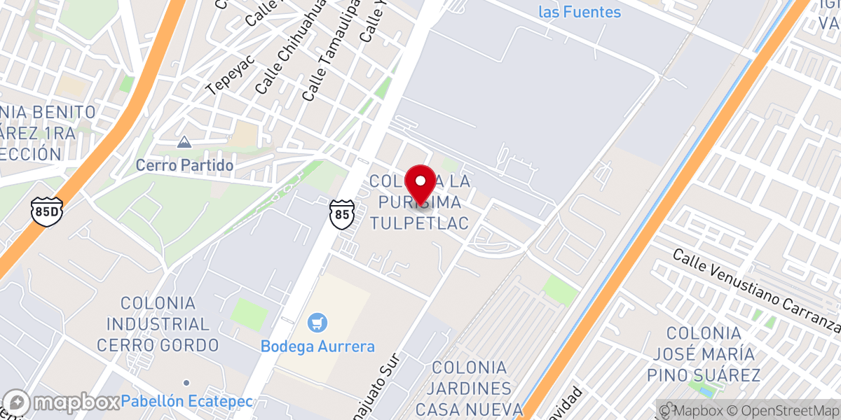 Map showing location of Iglesia Cristiana El Rebaño