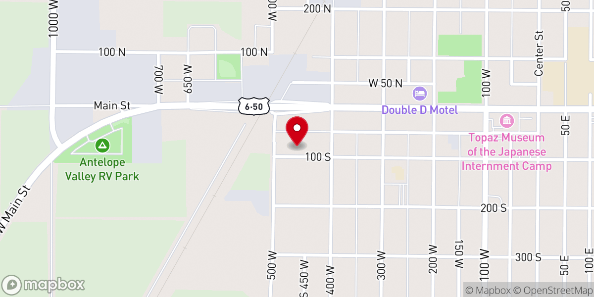 Map showing location of Water of Life Lutheran Church