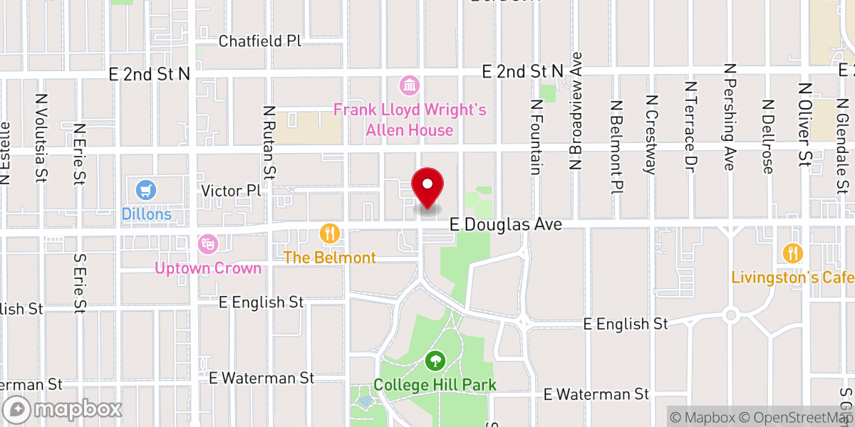 Map showing location of Blessed Sacrament Catholic Church