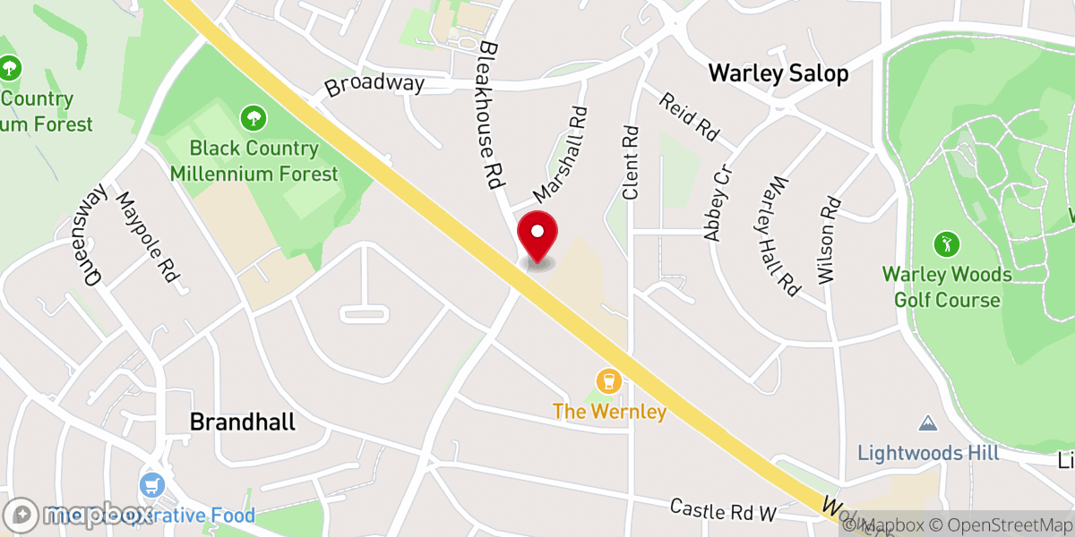 Map showing location of Our Lady & St Huberts R C Church