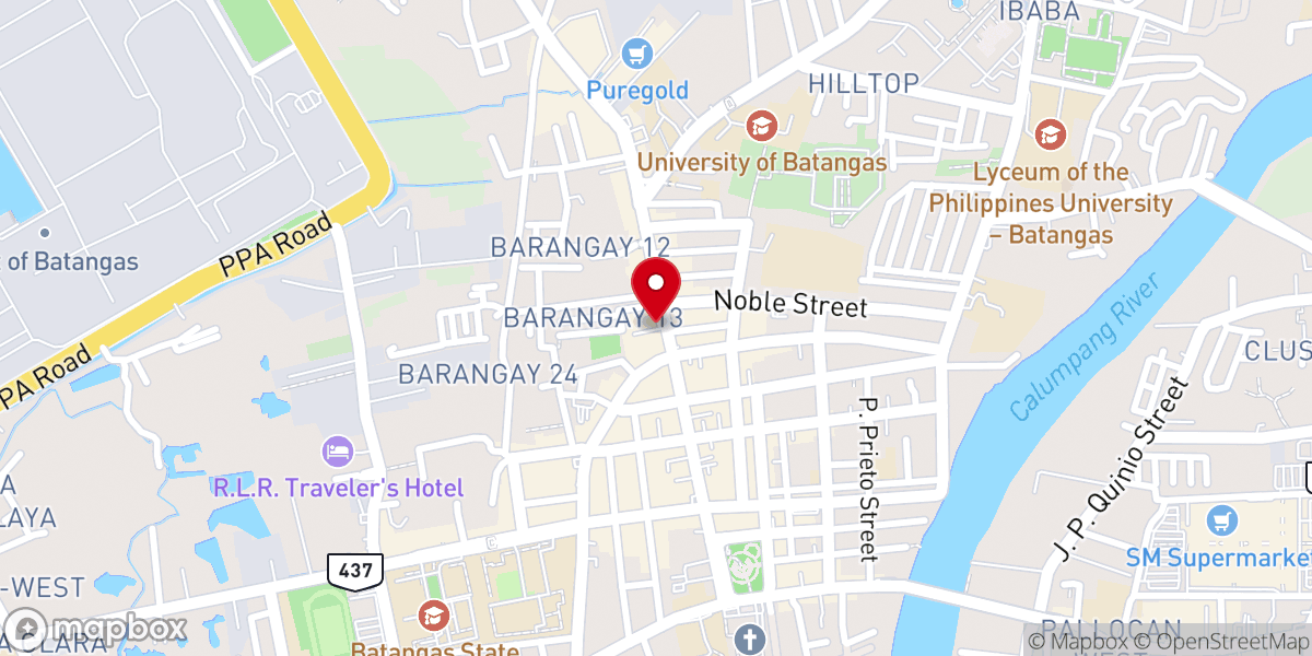 Map showing location of Victory Batangas