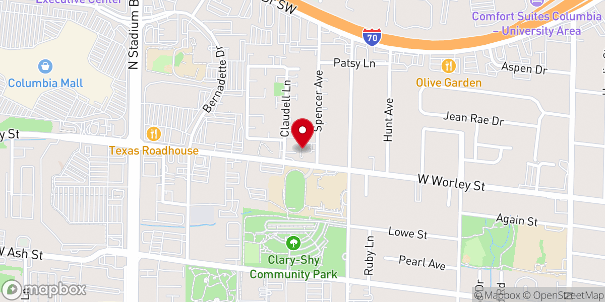 Map showing location of Calvary Heritage Baptist Church