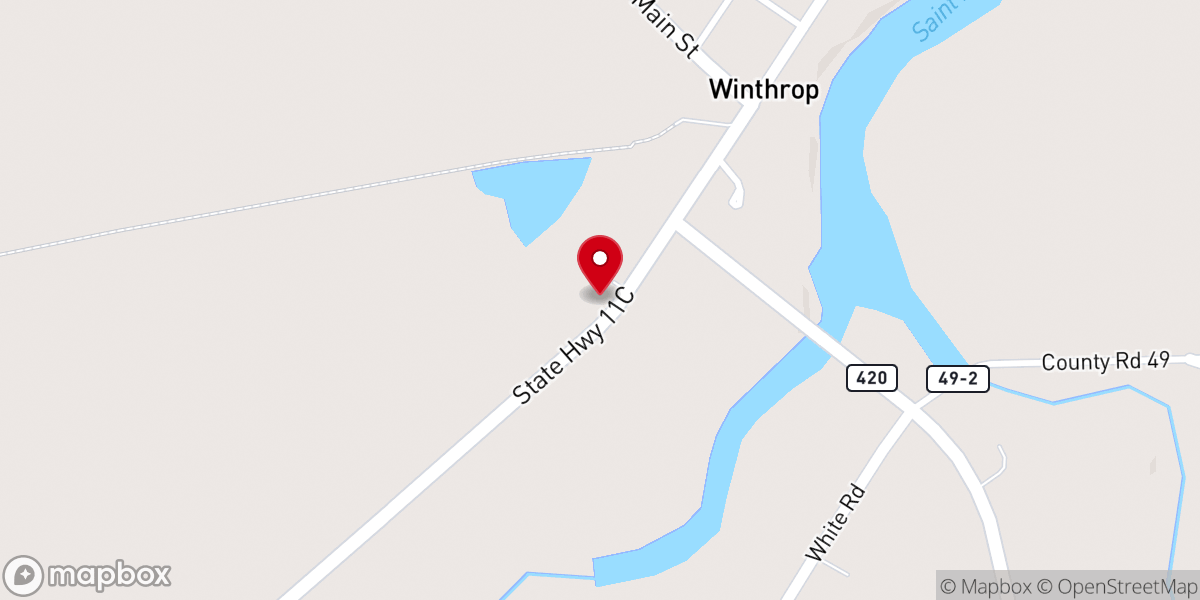 Map showing location of Victory Baptist Church