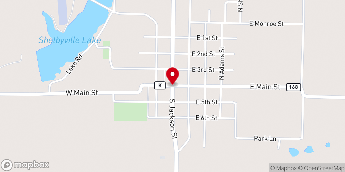 Map showing location of Shelby County Prosecuting Atty