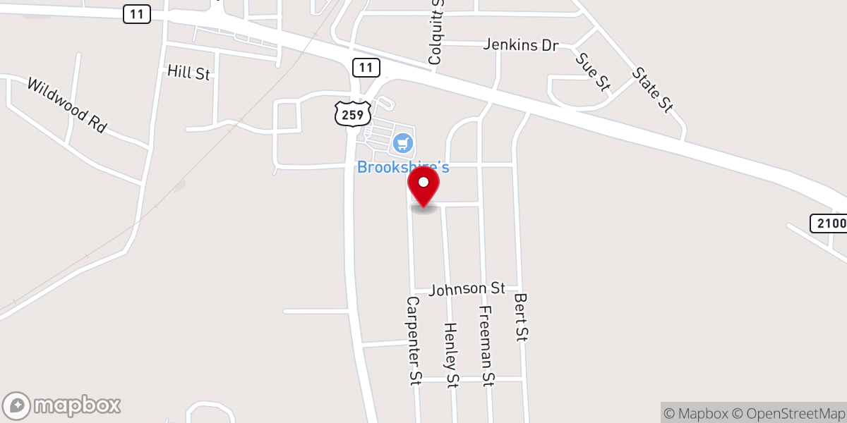 Map showing location of New Hope Baptist Church