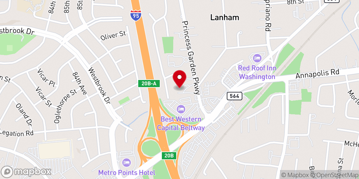 Map showing location of Greenbelt Spanish Seventh-day Adventist Church