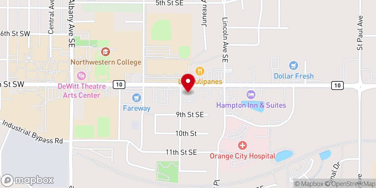 Map showing location of Faith Lutheran Church