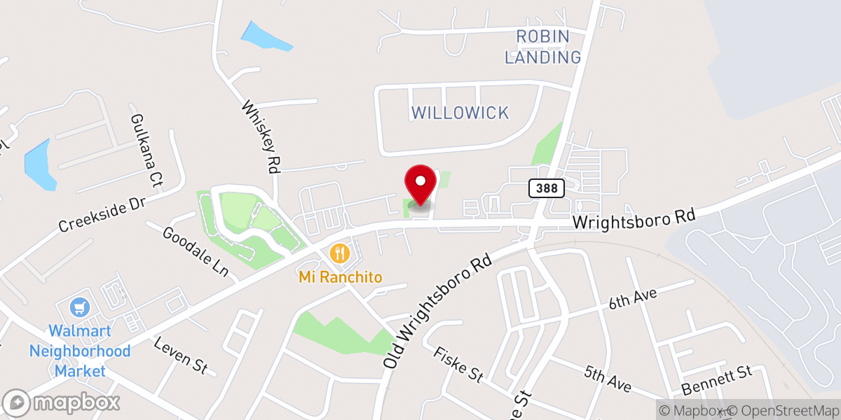 Map showing location of Mt. Pleasant Baptist Church