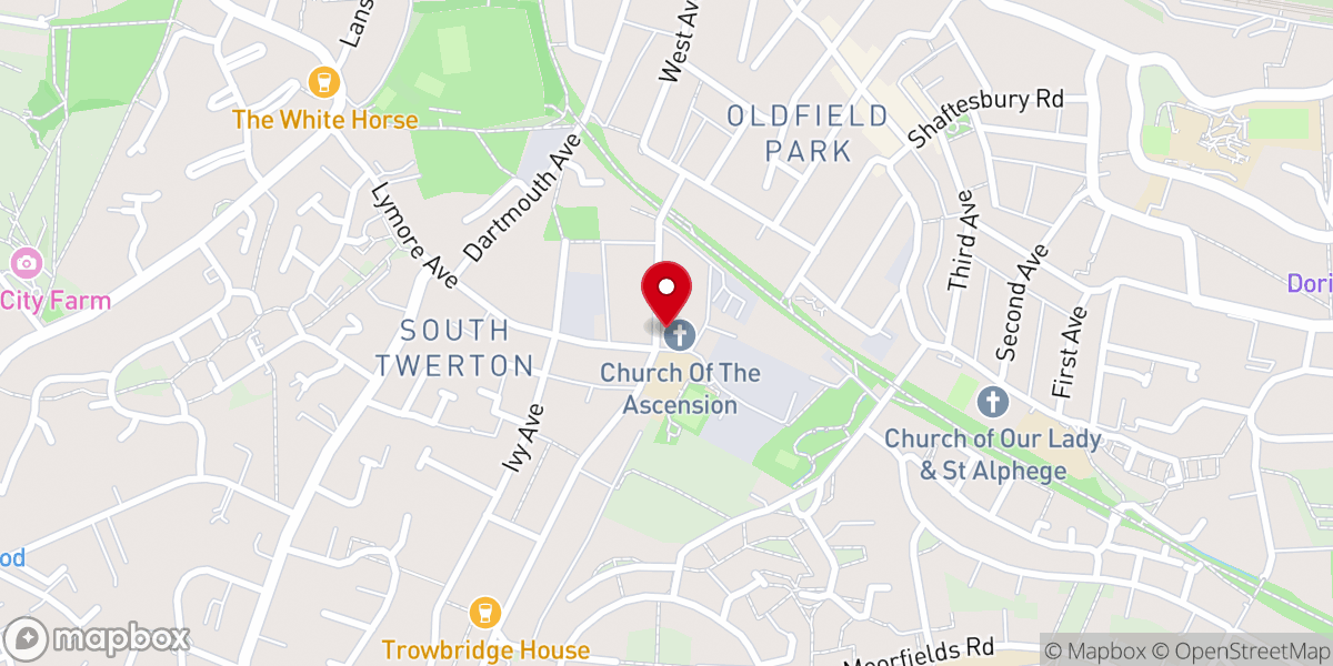 Map showing location of The Church of the Ascension