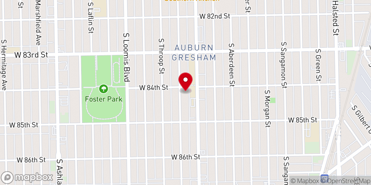 Map showing location of Beacon Light Baptist Church