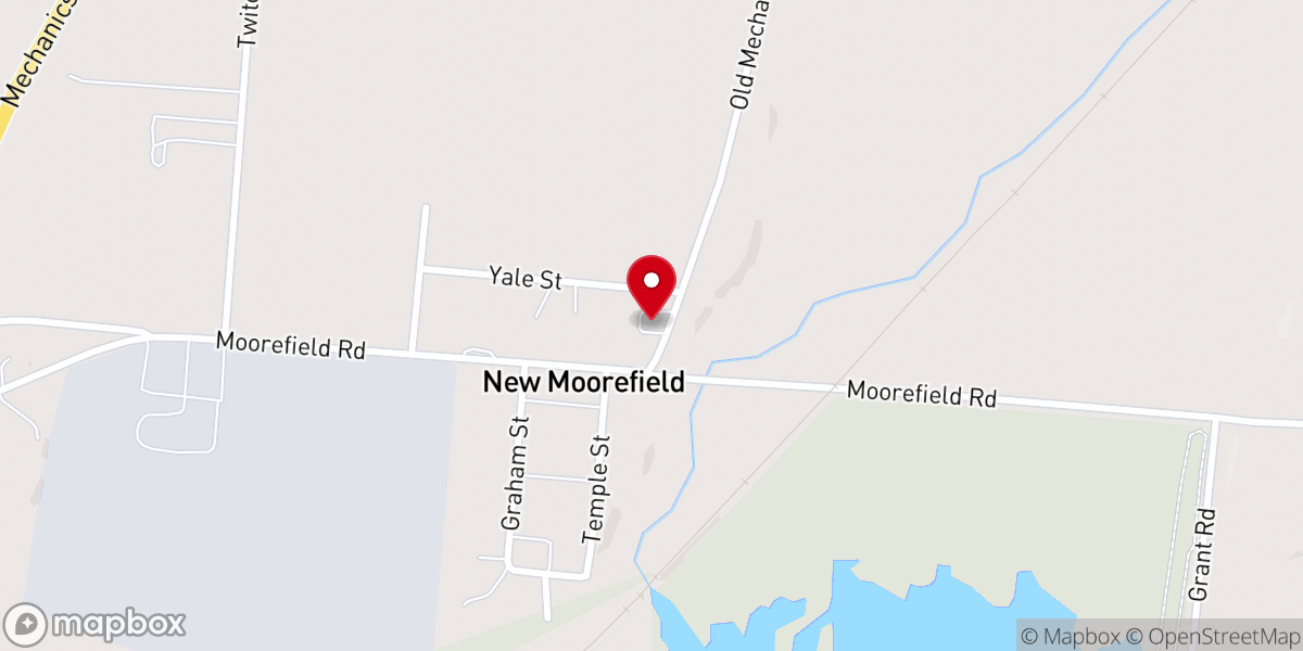 Map showing location of New Moorefield United Methodist
