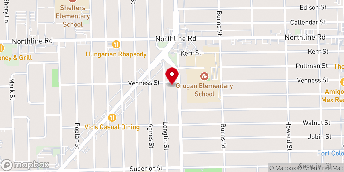 Map showing location of Bethel Baptist Church