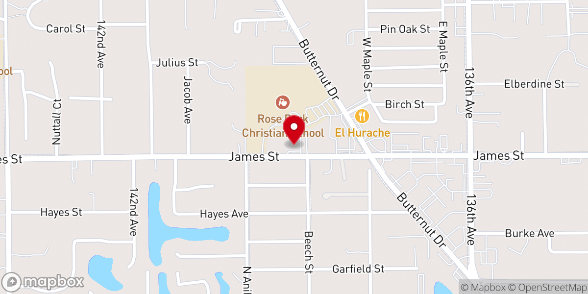 Map showing location of Peace Lutheran Church