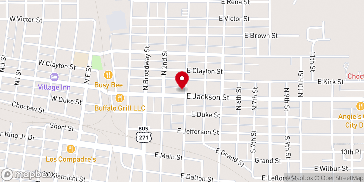 Map showing location of First Presbyterian Church