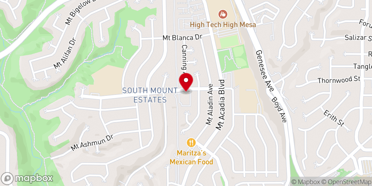 Map showing location of Clairemont Covenant Church