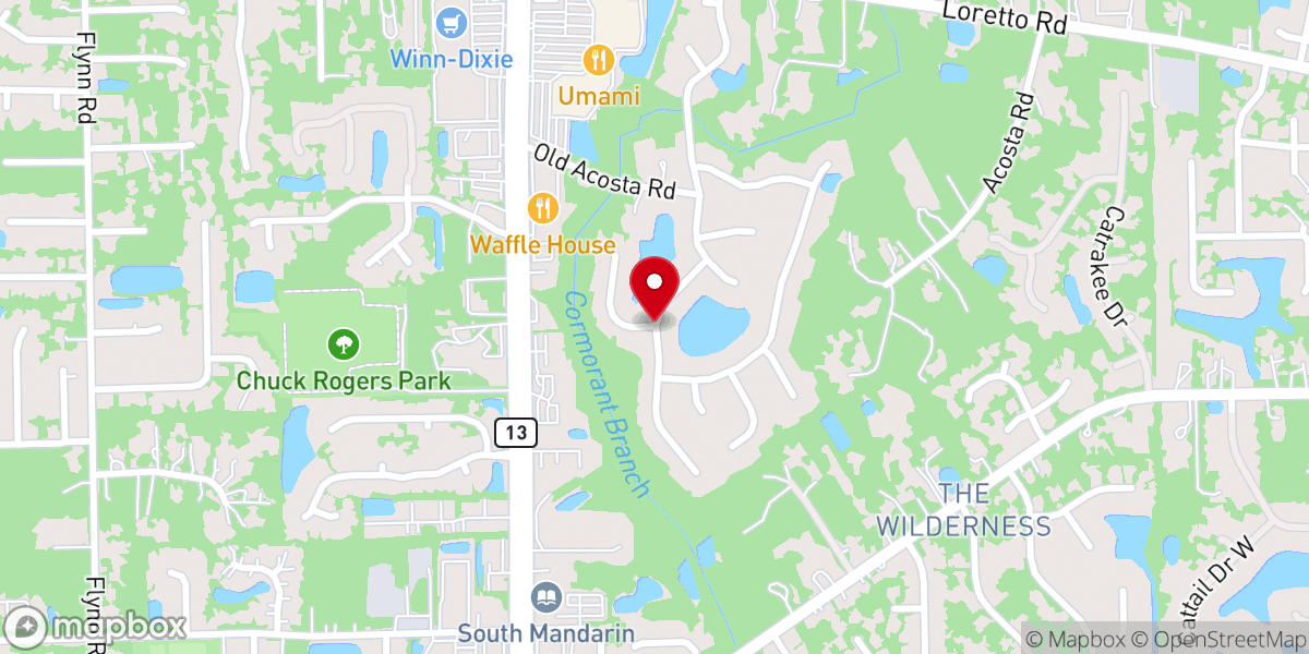 Map showing location of Mandarin Presbyterian Church