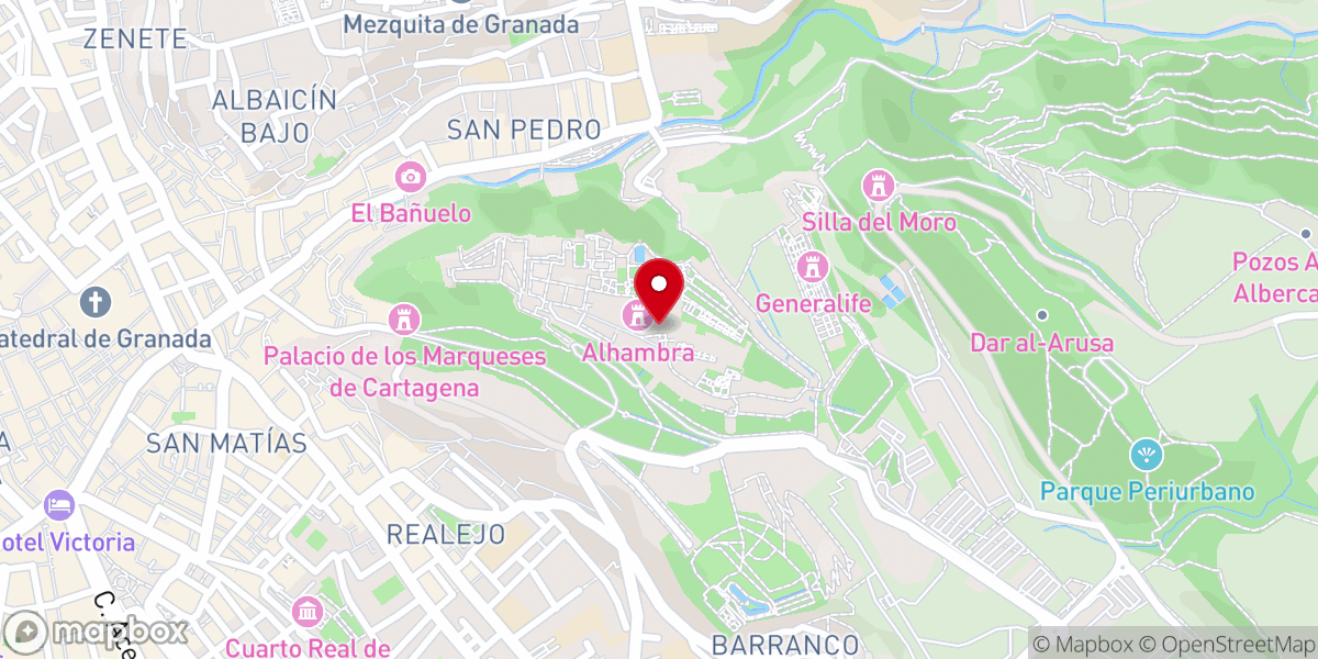 Map showing location of Alhambra